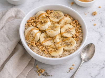 Peanut butter banana overnight oats (V) (VG) (DF) - 16oz